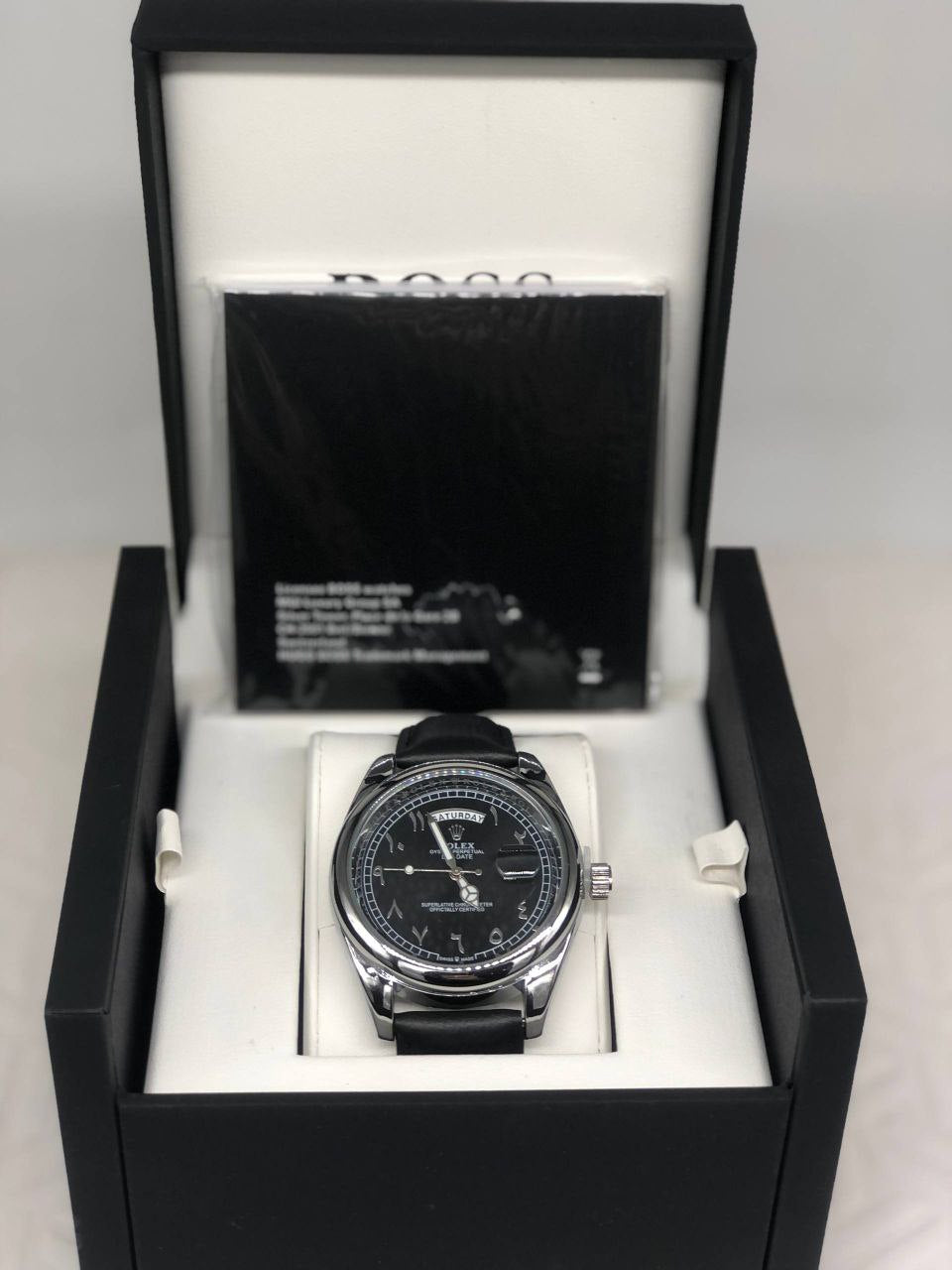 ROLEX ARABIA DAY DATE BLACK CUIR