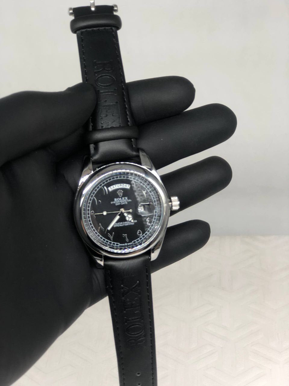 ROLEX ARABIA DAY DATE BLACK CUIR