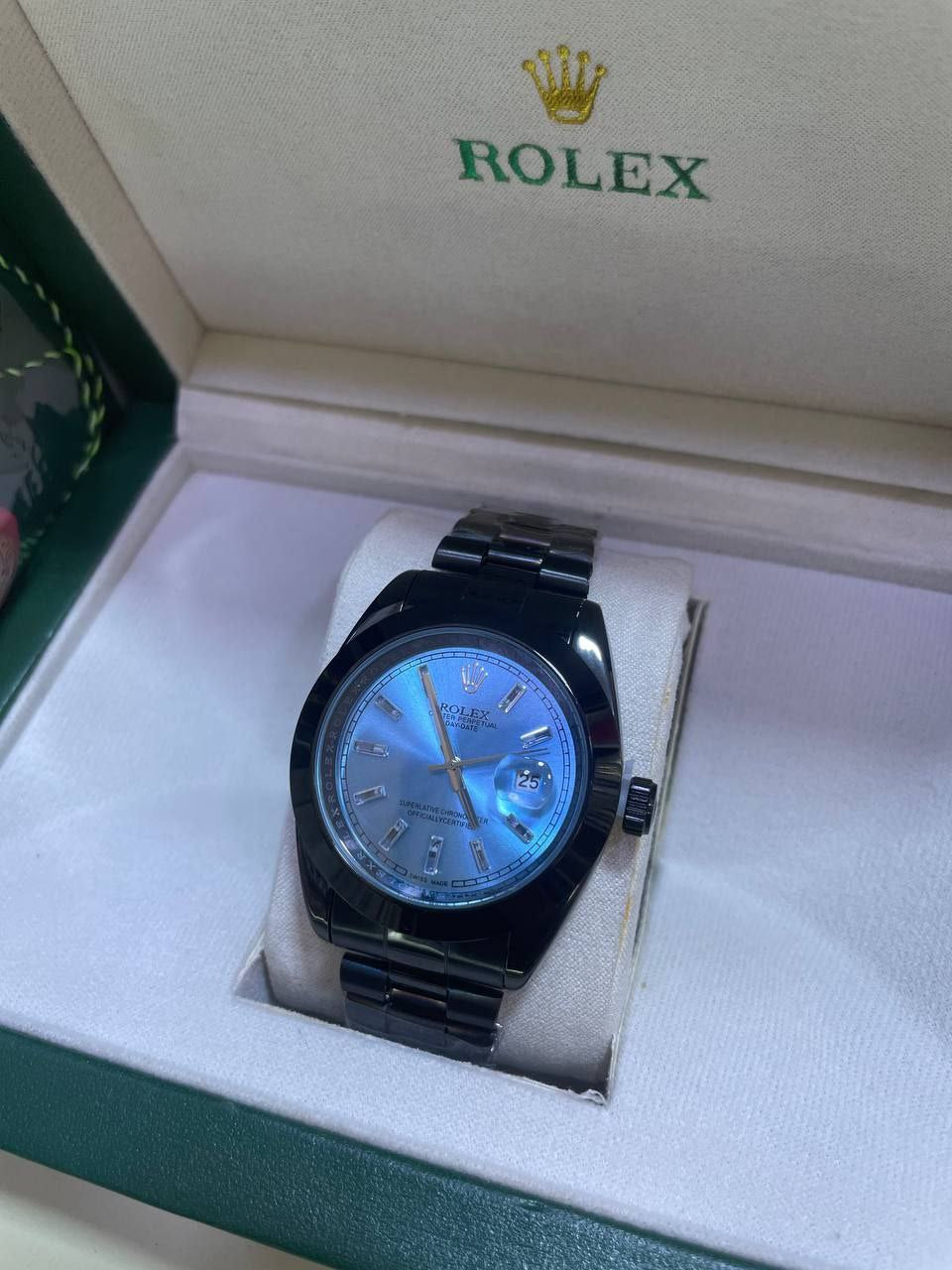 ROLEX DAY JUST BLACK & BLEU EDITION