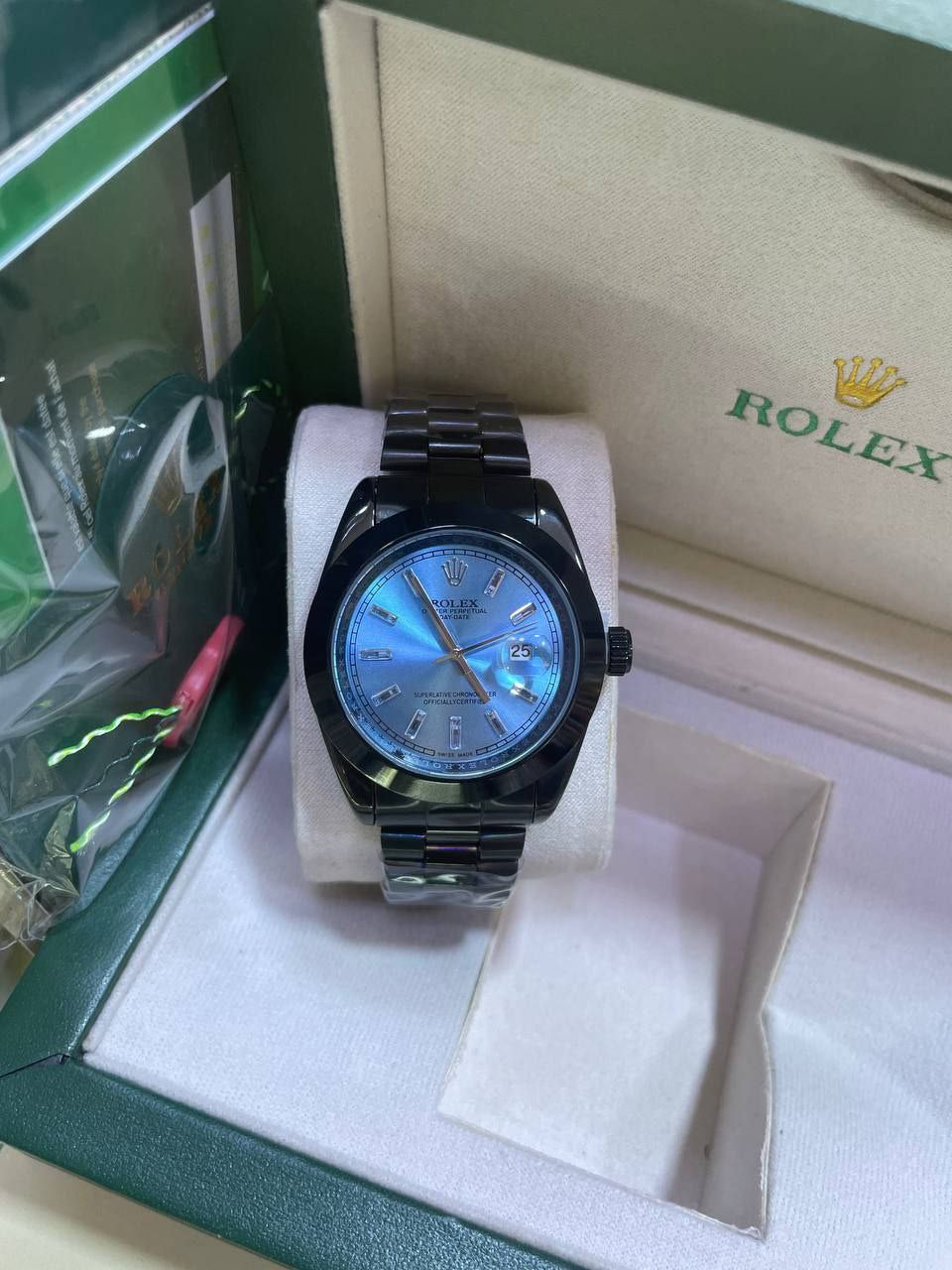 ROLEX DAY JUST BLACK & BLEU EDITION