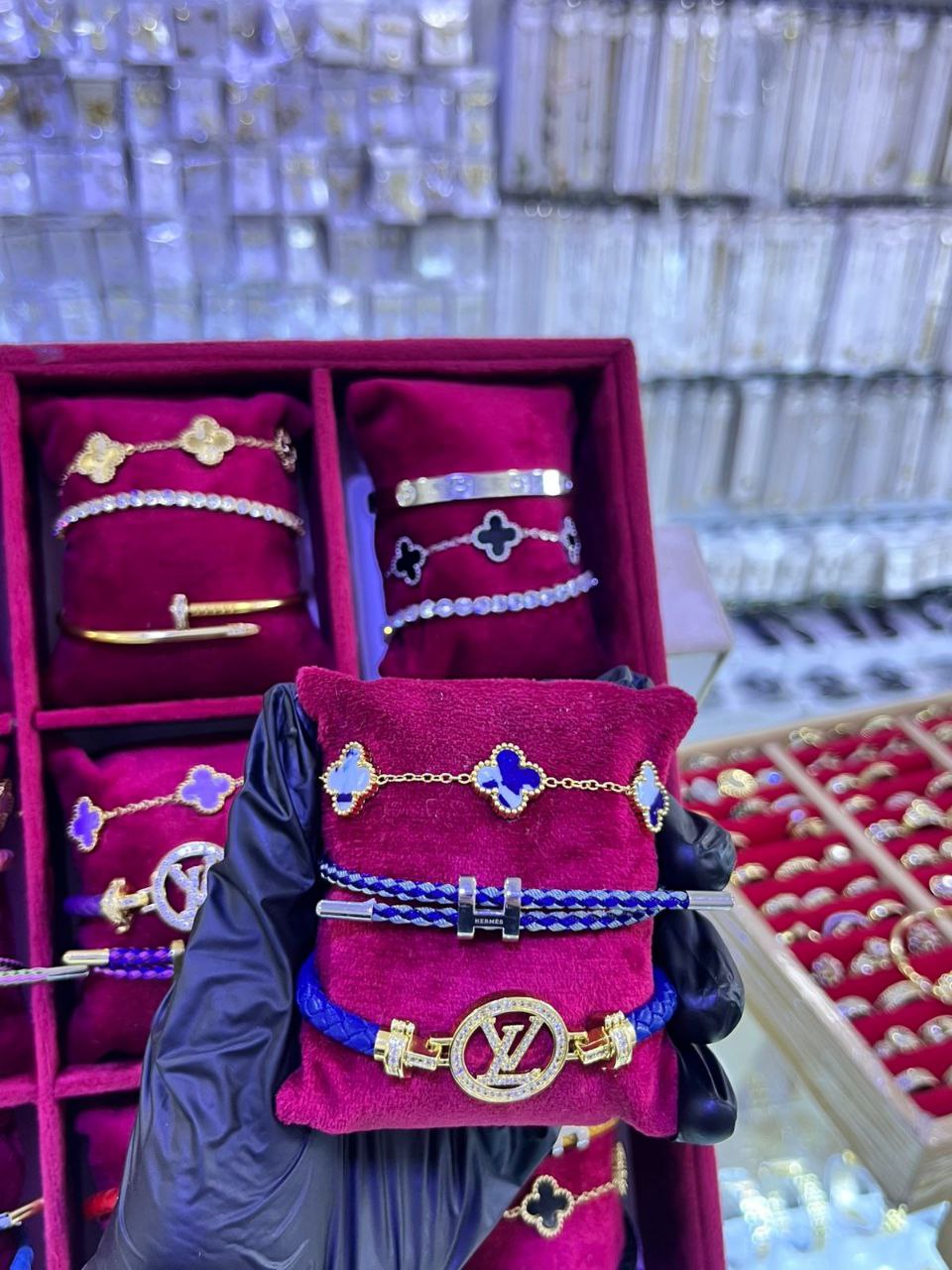 PACK 3 BRACELET HERMES + LV + VAN CLEEF