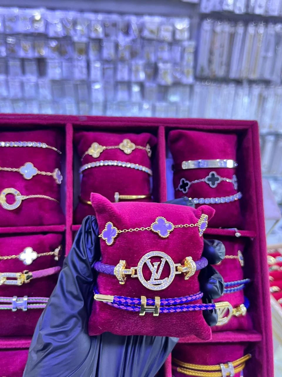 PACK 3 BRACELET HERMES + LV + VAN CLEEF